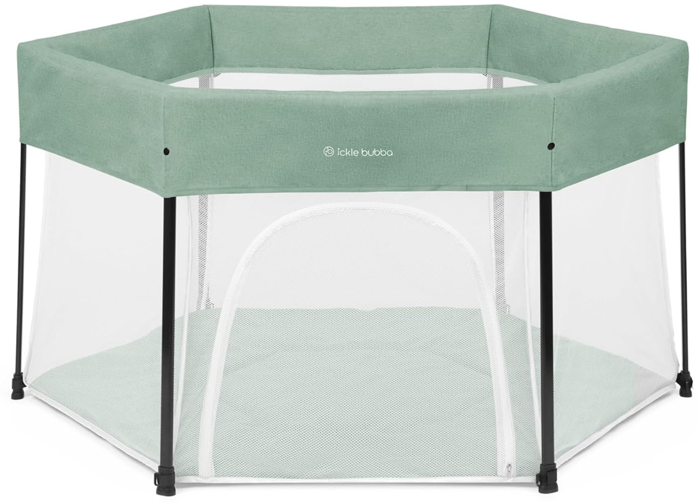 Ickle Bubba Fiesta Pop-Up-Laufstall – Aufbau in 30 Sekunden, atmungsaktive Netzseiten, gepolsterte Spielmatte und kompakt zusammenklappbar für einfachen Transport, inklusive Tragetasche (Salbeigrün) Bild 1