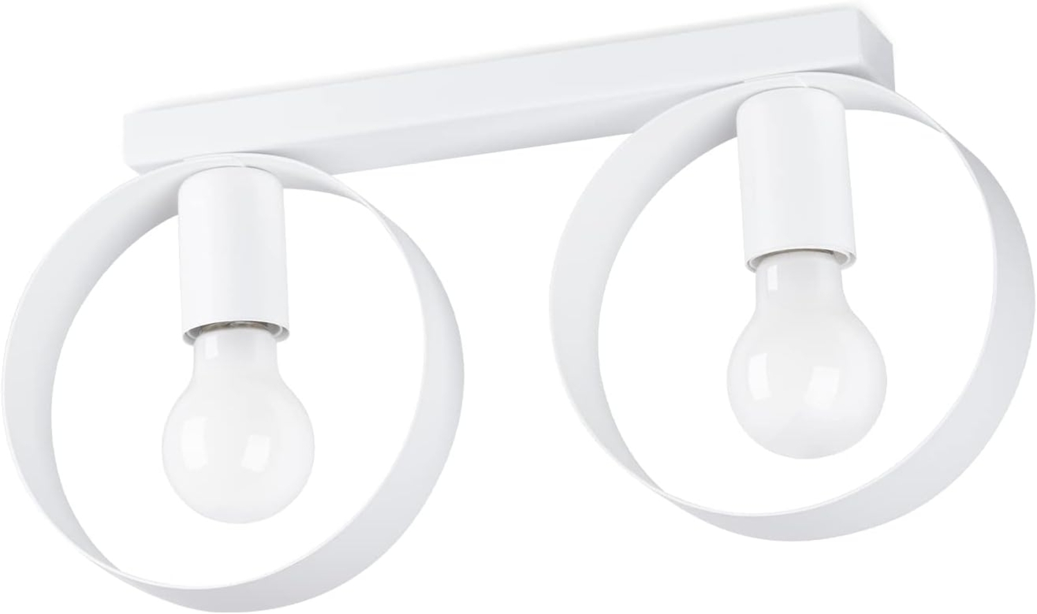 SOLLUX SL. 1135 Deckenleuchte TITRAN 2XE27 60W Stahl weiß L:40cm B:5cm H:20cm dimmbar Bild 1