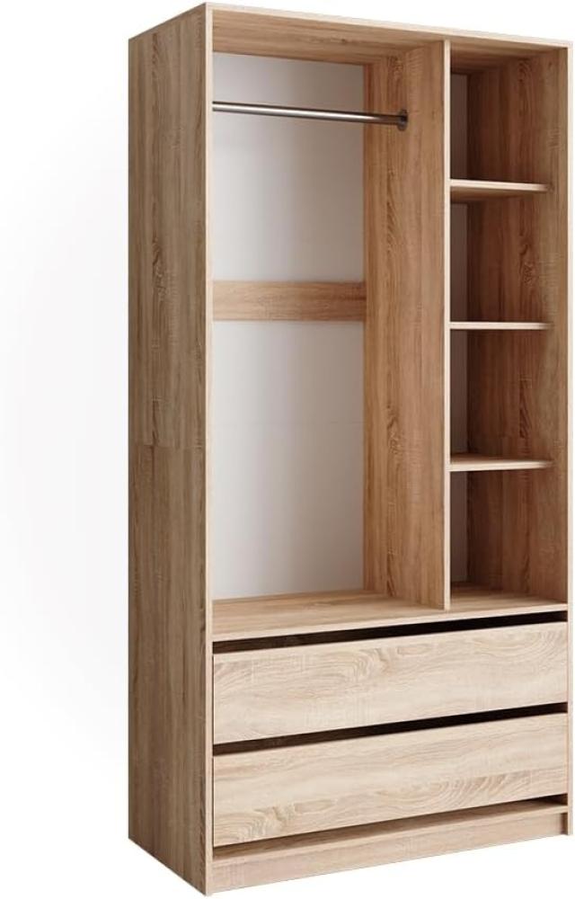 Vicco Kleiderschrank Elmo Eiche 100 x 200 cm mit 2 Schubladen Bild 1