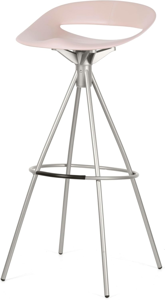 Connubia, Cosmopolitan Fester Hocker. Gestell aus satiniertem Stahl, Sitz aus Polypropylen, Puder matt Bild 1