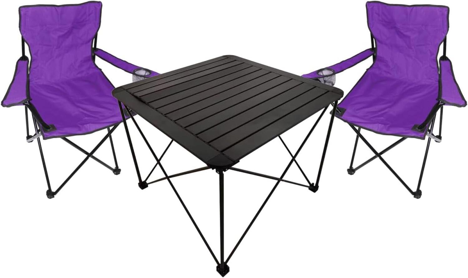 3teiliges Campingmöbel Set Campingtisch Campingstuhl L70xB70xH56cm Bild 1