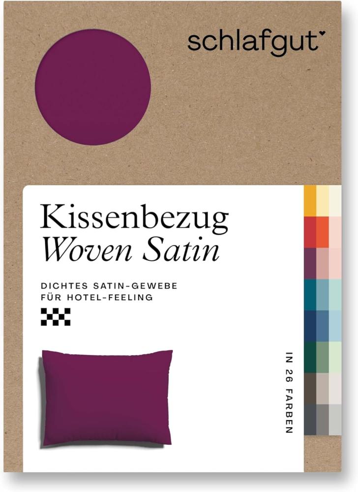 Schlafgut Woven Satin Bettwäsche|Kissenbezug einzeln 70x90 cm| purple-deep Bild 1