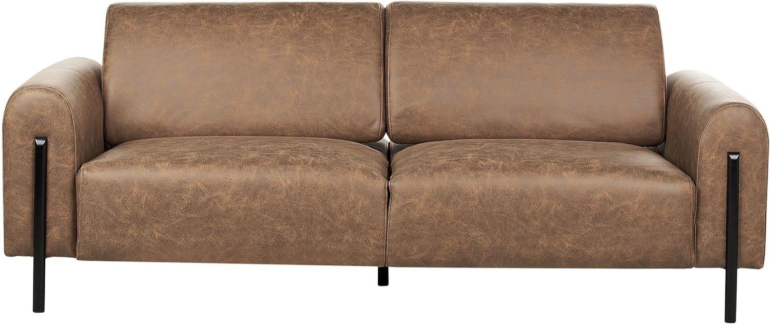 3-Sitzer Sofa Lederoptik braun ASKIM Bild 1