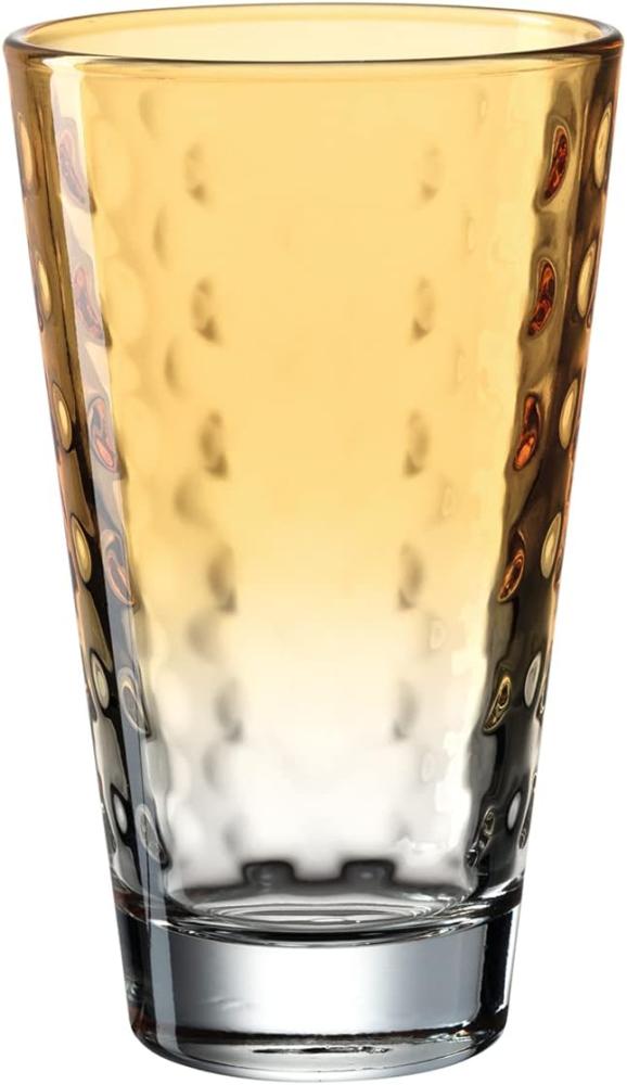 Leonardo Trinkglas Optic, Becher, Wasserglas, Kalk-Natron Glas, apricot, 300 ml, 025903 Bild 1