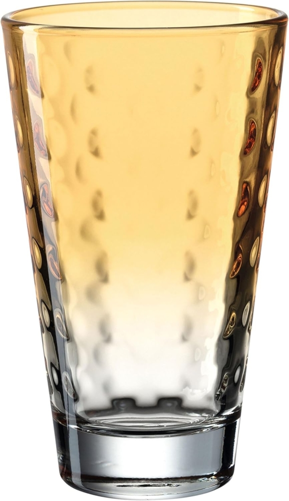 Leonardo Trinkglas Optic, Becher, Wasserglas, Kalk-Natron Glas, apricot, 300 ml, 025903 Bild 1