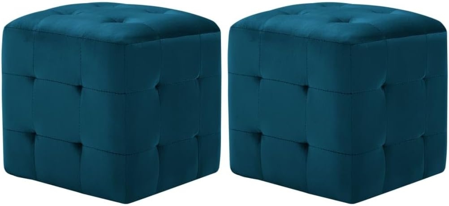 vidaXL Nachttische 2 Stk. Blau 30×30×30 cm Samtstoff 249016 Bild 1