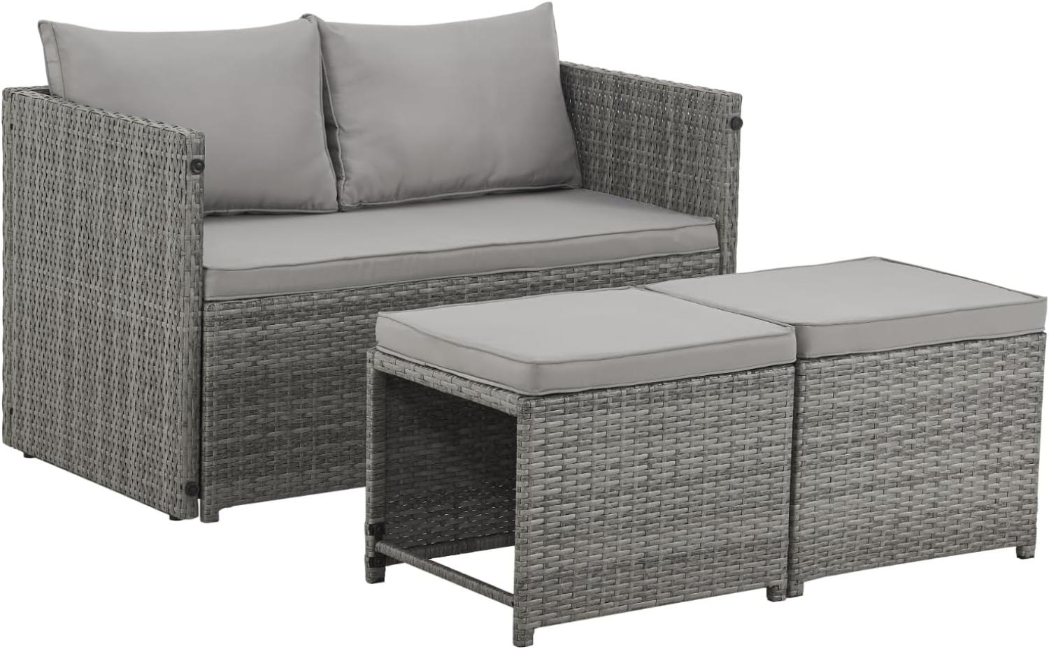 SVITA Gartenlounge-Set ATHINA, Platzsparend, umbaubar, Tisch und Sofa in einem, Grau Bild 1