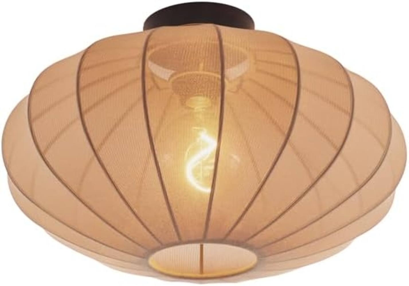 Qazqa Deckenleuchte Bida, ohne Leuchtmittel, E27, Braun, Design, Textil, 1-flammig Bild 1