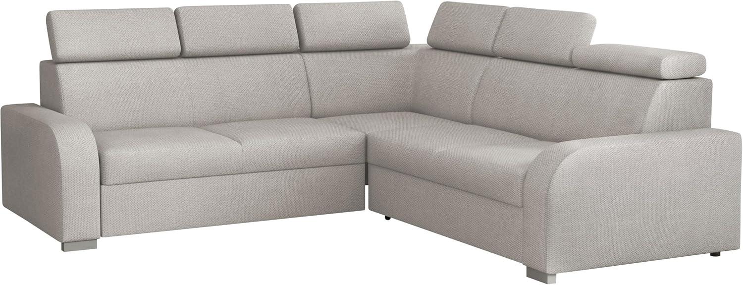 Ecksofa Apollo 2rR2p mit Schlaffunktion und Bettkasten, L-Form, Einstellbare Kopfstützen (Farbe: Crown 16) Bild 1