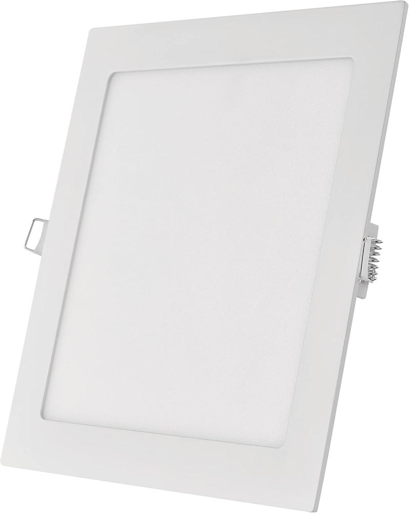 EMOS LED Panel 18 W, quadratische 1600 lm Einbauleuchte, Deckenleuchte in Weiß mit Durchmesser 22,5 cm, extra flach, Einbautiefe 2,1 cm, Lichtfarbe neutralweiß 4000 K, inkl. LED-Treiber Bild 1