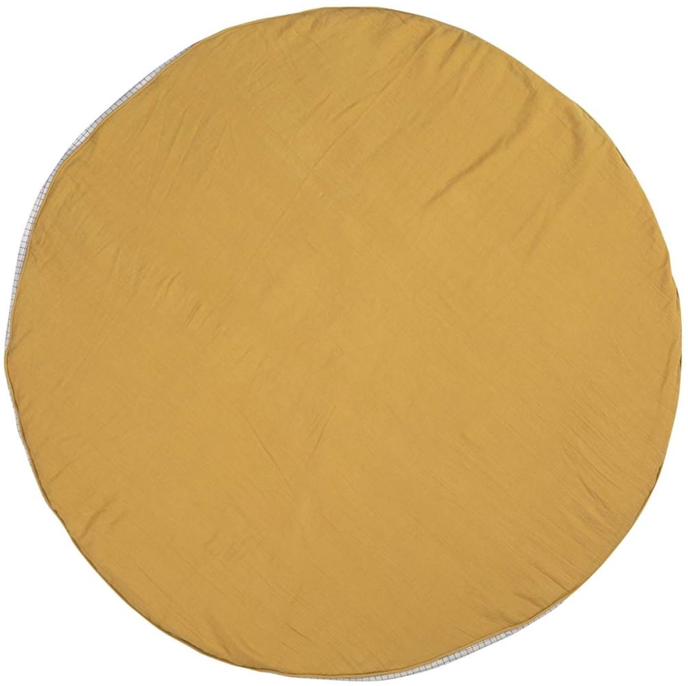 LÄSSIG Krabbel-und Spieldecke aus Muslin Bio-Baumwolle waschbar/Seat Cushion Muslin senfgelb Bild 1