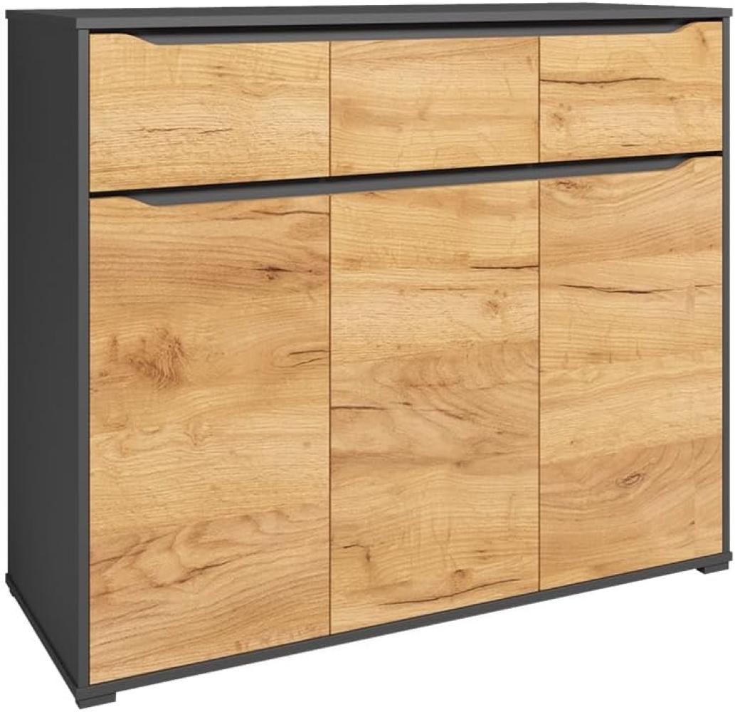 Vicco Kommode Ruben 120 x 102 cm Anthrazit Eiche Sideboard Bild 1