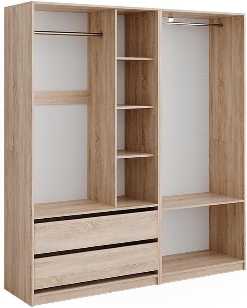 Vicco Kleiderschrank Elmo Sonoma 80 x 200 cm Set mit 2 Teile Bild 1