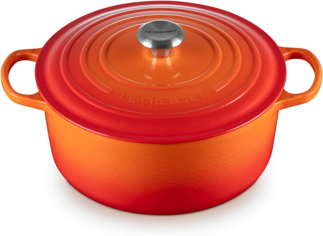 Le Creuset Signature Gusseisen-Bräter mit Deckel, Für alle Herdarten und Induktion geeignet, Rund, Ofenrot, 28,0 cm, 6.7 Bild 1