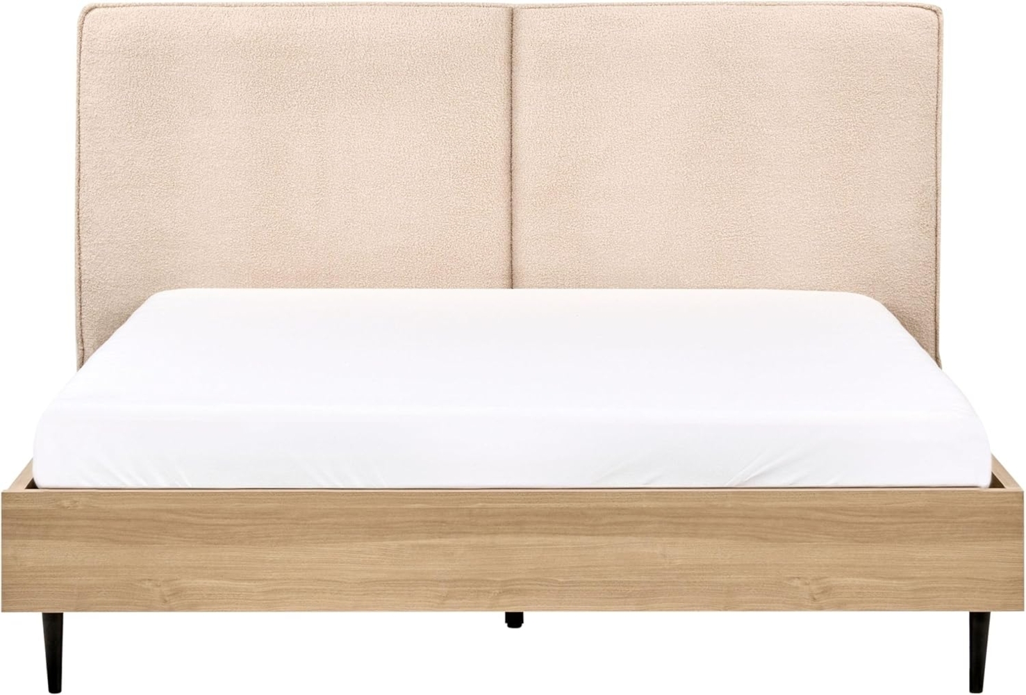 Bett mit Lattenrost Bouclé IZERNORE 160 x 200 cm Beige Bild 1