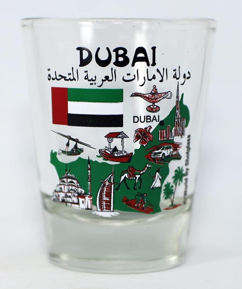 Dubai United Arab Emirates (UAE) Landmarks Collage Shot Glass by World By Shotglass Bild 1