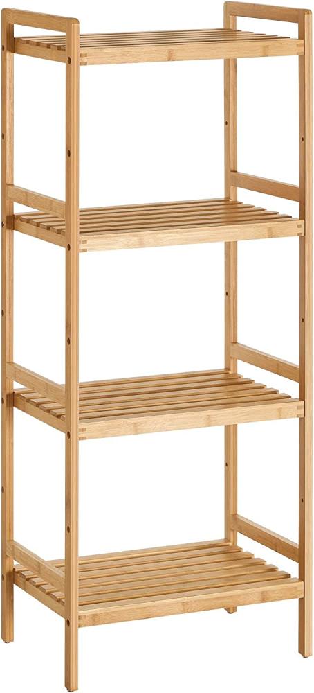 Songmics Bambusregal, Küchenregal, Badregal, Bücherregal, Standregal mit 4 Ablagen, 45 x 31,5 x 111 cm, für Bad, Küche, Wohnzimmer, Schlafzimmer, Balkon, naturfarben BCB074N01 Bild 1