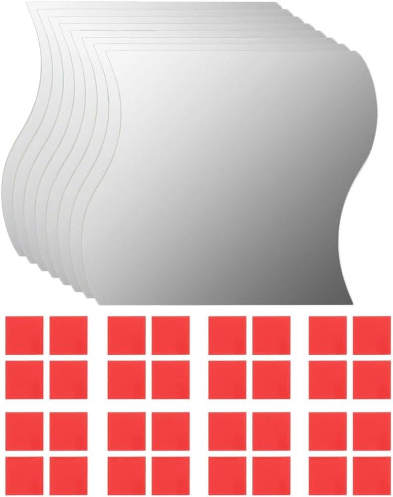 vidaXL Wandspiegel 8 Stück, wellenförmig, Glas, 20x20 cm Bild 1