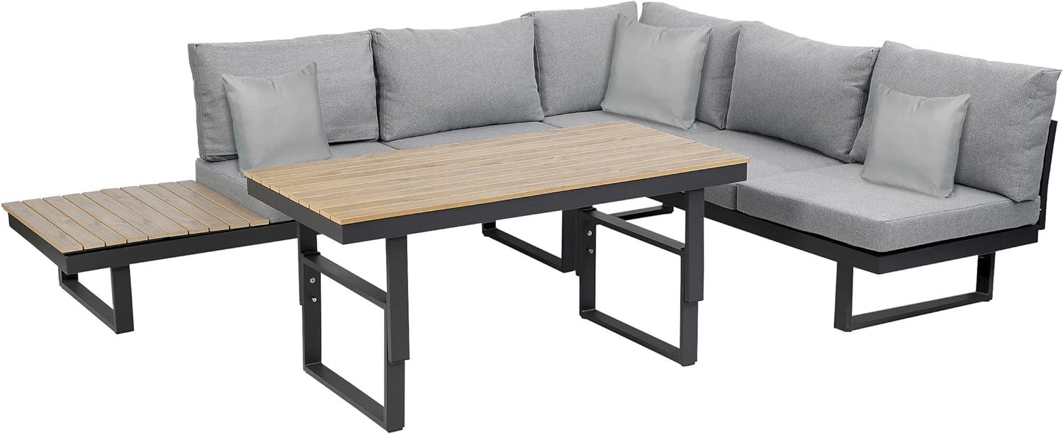 Greemotion 'San Jose' Loungegruppe, Aluminium/Teakholz/Polyester, grau Bild 1