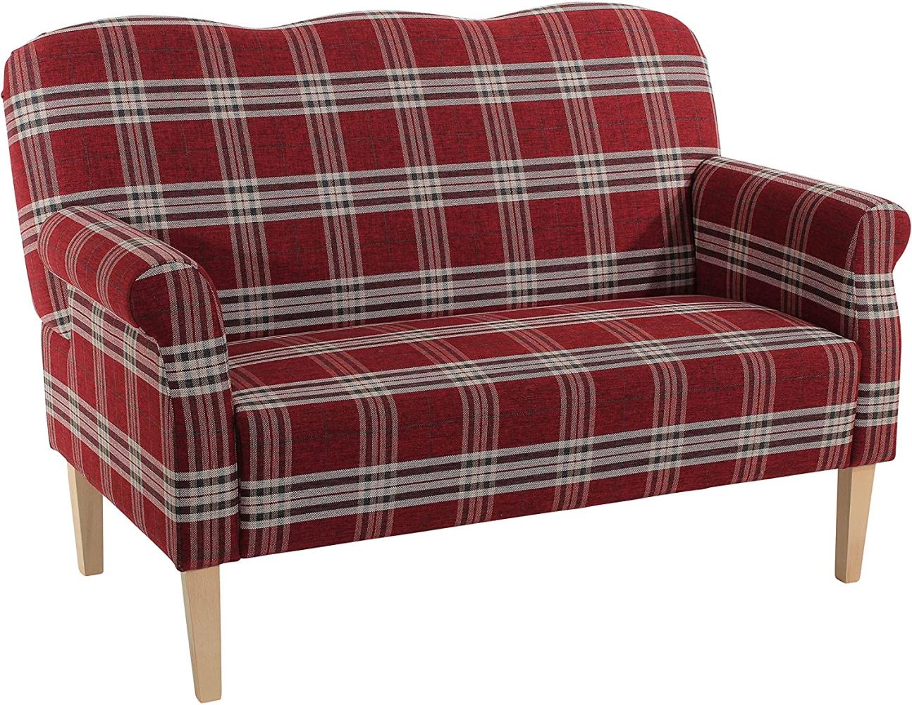 Jule Küchensofa Flachgewebe Rot Buche Natur Bild 1