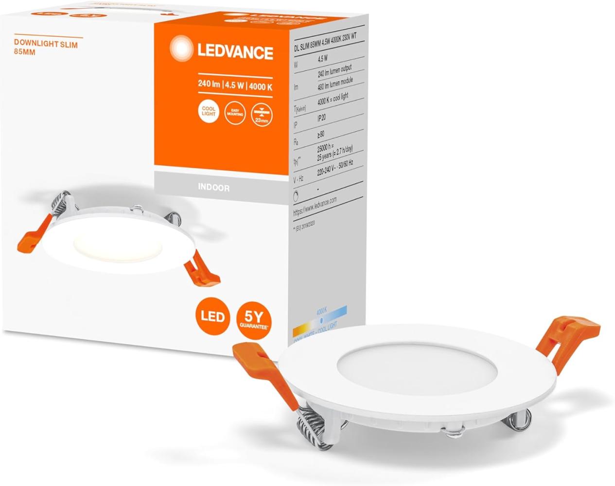 LEDVANCE RECESS SLIM DOWNLIGHT 85mm 4. 5W 4000K Bild 1