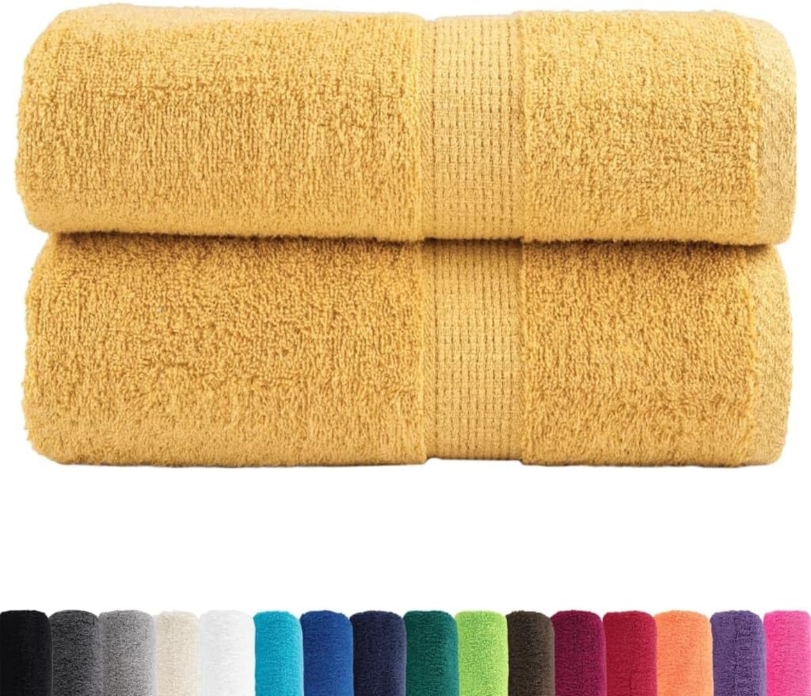 vidaXL Premium Gästetücher SOLUND 2 Stk. Gold 30x50 cm 600 g/m² 137278 Bild 1