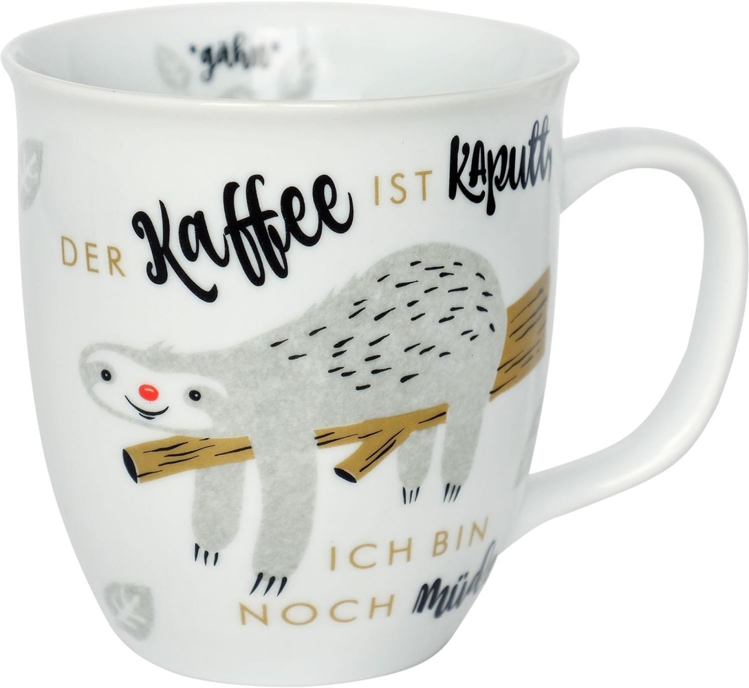 Sheepworld Tasse Faultier Tasse Der Kaffee ist kaputt, ich bin noch müde, Porzellan Bild 1