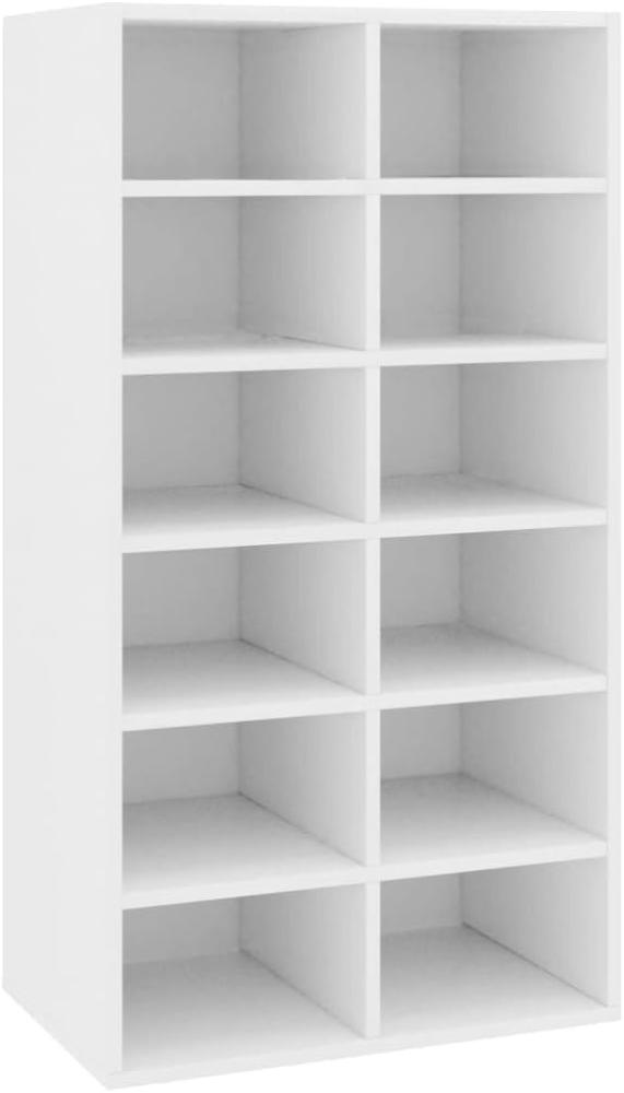 vidaXL Schuhregal Weiß 54x34x100,5 cm Holzwerkstoff 800396 Bild 1