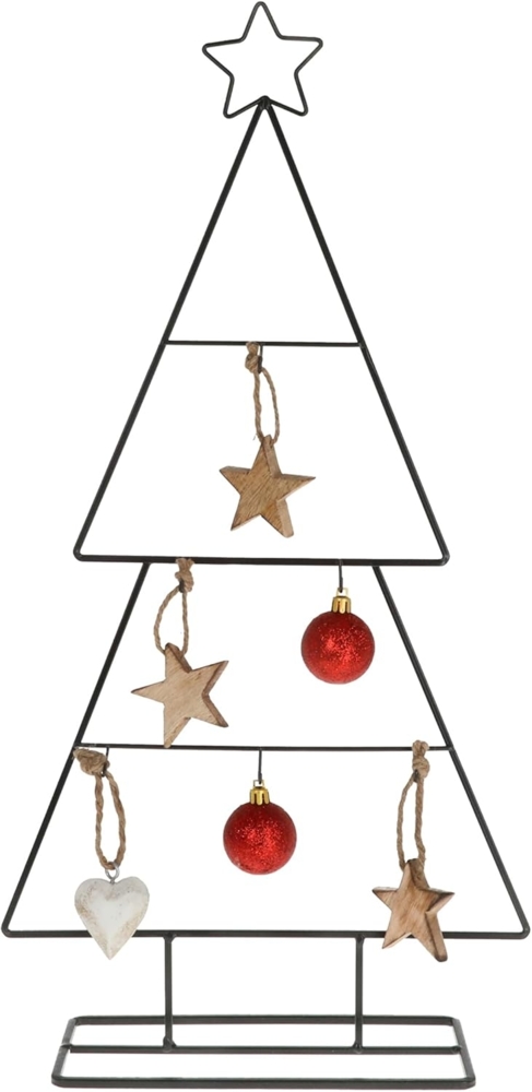 Spetebo Künstlicher Weihnachtsbaum mit Haken zum Dekorieren, Metall in schwarz 56 cm, mit 6 Haken für Weihnachtskugeln und Zierschmuck Bild 1