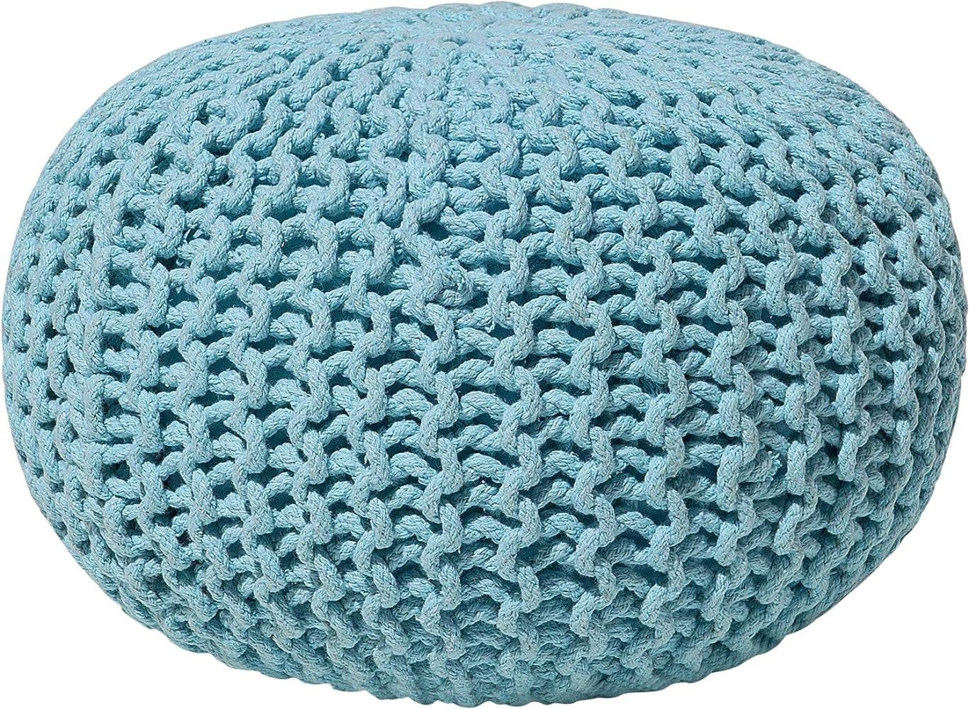 Pouf hellblau ⌀ 40 cm CONRAD Bild 1