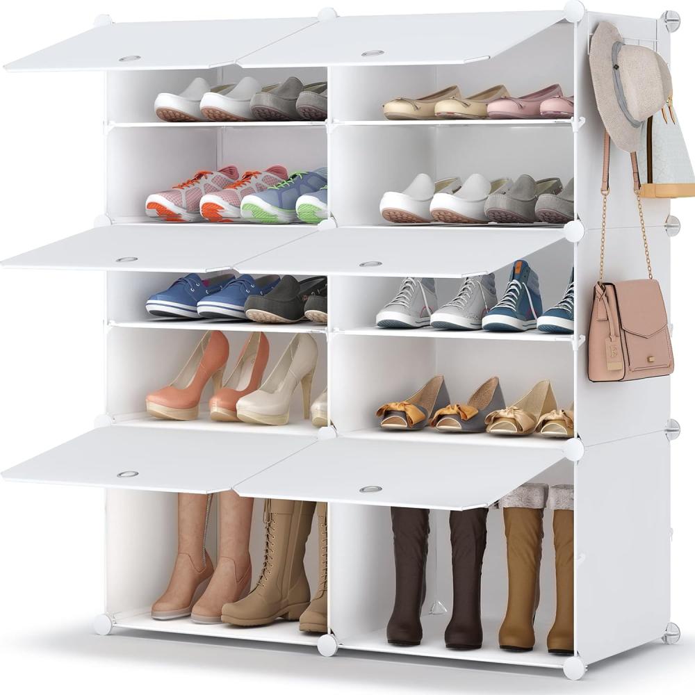 HOMIDEC Schuhregal, 5-stufiger Schuhschrank Kunststoff-Schuhregale Organizer für Schrank Flur Schlafzimmer Eingang Bild 1