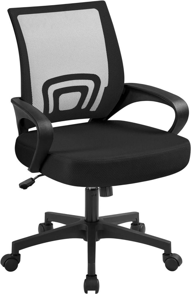 Yaheetech Bürostuhl ergonomischer Schreibtischstuhl Drehstuhl mit Rollen Chefsessel mit Mesh 360°drehbar Höhenverstellbar Wippfunktion für Büro Arbeitszimmer Schwarz Bild 1