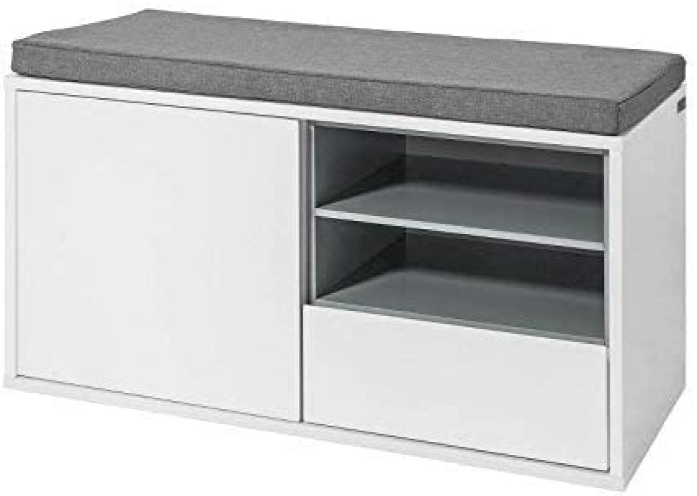 Sitzbank mit Sitzkissen,Schuhschrank,Garderobenbank,FSR37-W Bild 1