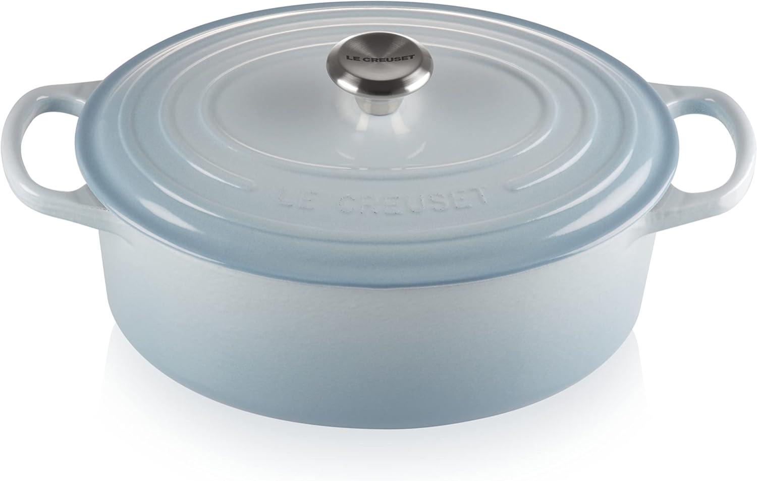 Le Creuset Bräter 'Signature' , Gusseisen , Oval, für alle Herdarten und Induktion geeignet, Coastal Blue, 29,0 cm Bild 1