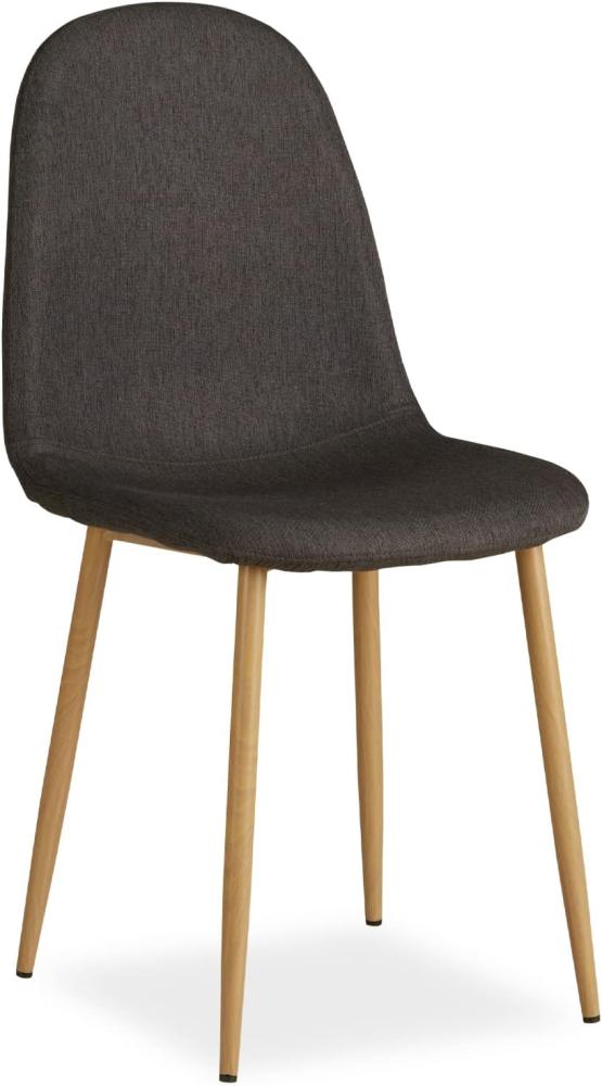 Esszimmerstuhl Esstisch Stuhl Anthrazit Küchenstuhl Polsterstuhl Essstuhl Modern Wohnzimmerstuhl Metallfüße Bild 1