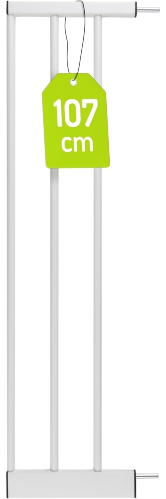 Zubehör für Babyschutzgitter von BOMI | Größen: 10-70 cm | Verbreiterungen Türschutzgitter | Extensions Klemmgitter für Babys, Kleinkinder & Tiere Türgitterverlängerung in Weiß | 20 cm Verlängerung, Höhe 107 cm Bild 1