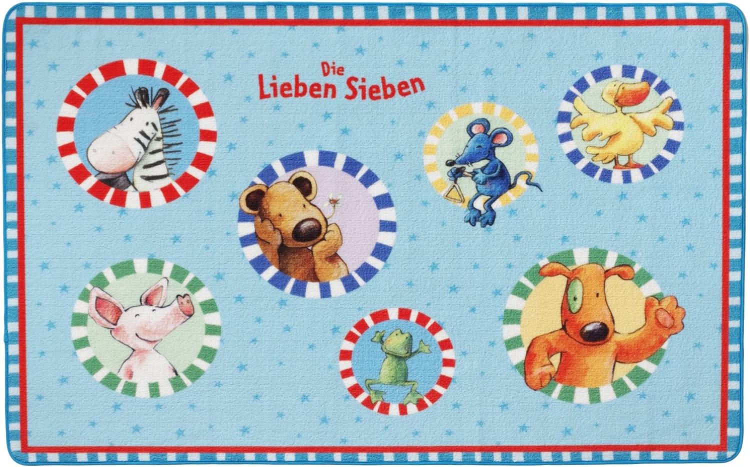 Spielteppich 'Die Lieben Sieben' blau 100x160 cm Bild 1