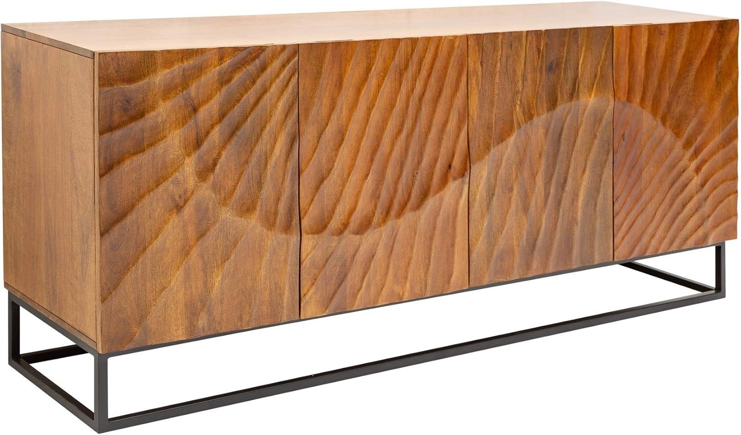 riess-ambiente Sideboard SCORPION 180cm braun / schwarz (Einzelartikel, 1 St), Massivholz · Metall · Kommode · 3D Schnitzereien · Wohnzimmer Bild 1