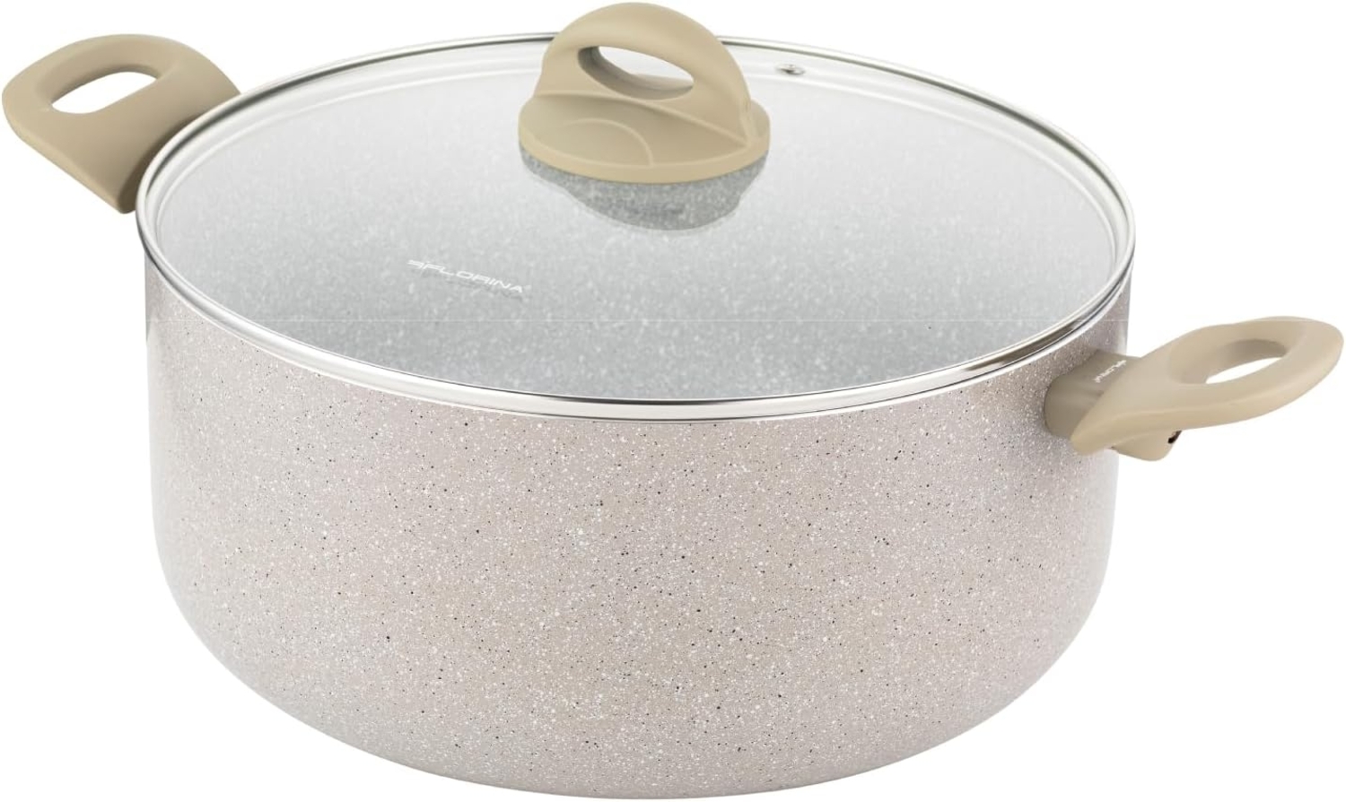 FLORINA Aluminiumtopf ISLA 7L I 28 cm I Aluminium Kochtopf mit Antihaftbeschichtung | Schnelles und gleichmäßiges Erhitzen | Soft-Touch-Griffe | Ästhetisches Design, Grau Bild 1