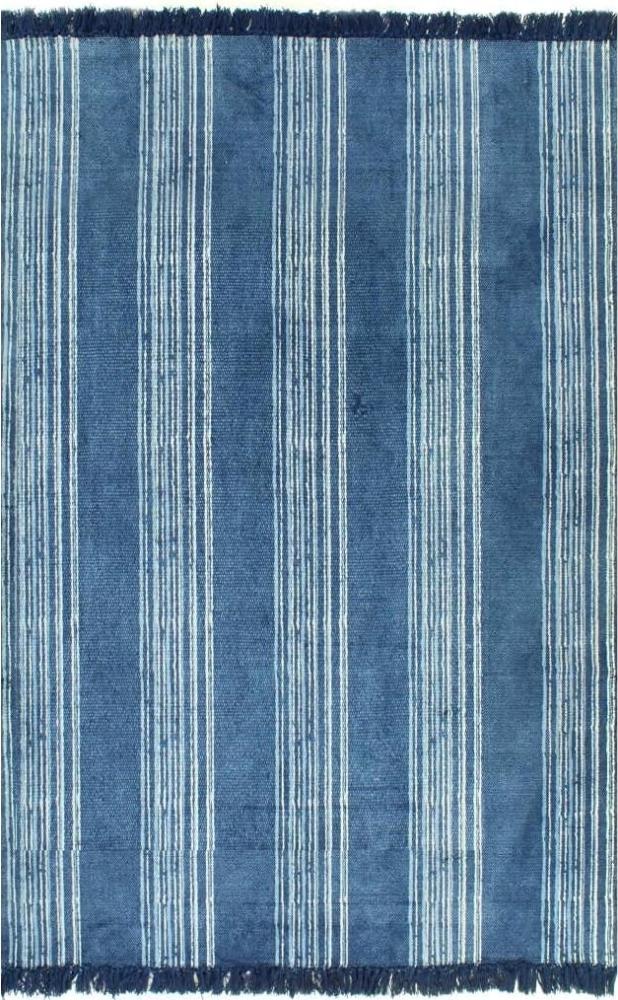 vidaXL Kelim-Teppich Baumwolle 160x230 cm mit Muster Blau [246564] Bild 1