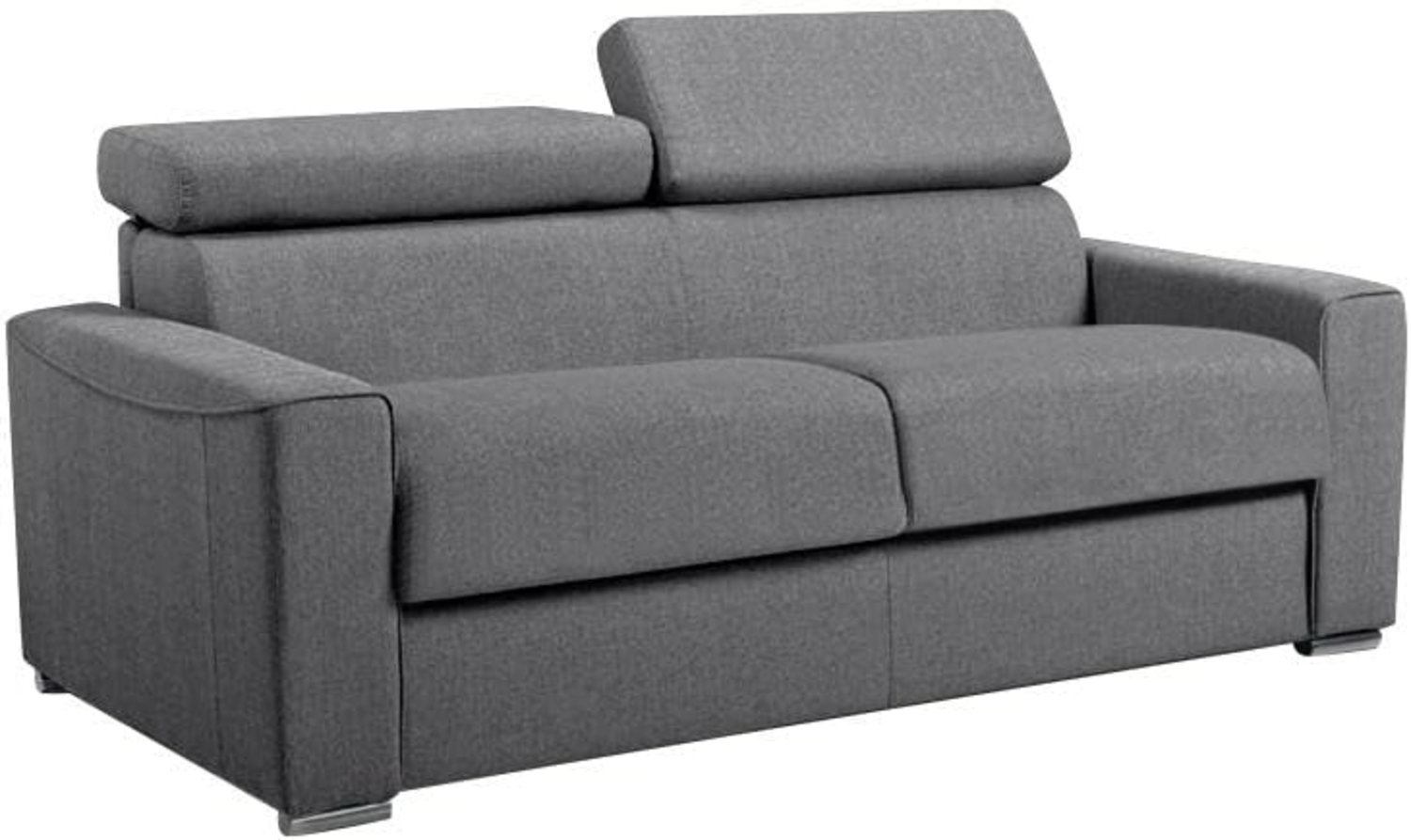 Vente-unique - Schlafsofa 3-Sitzer - Liegefläche mit Lattenrost: 140 cm - Matratze: 22 cm mit Memory Schaum - Stoff - Grau - VIZIR Bild 1