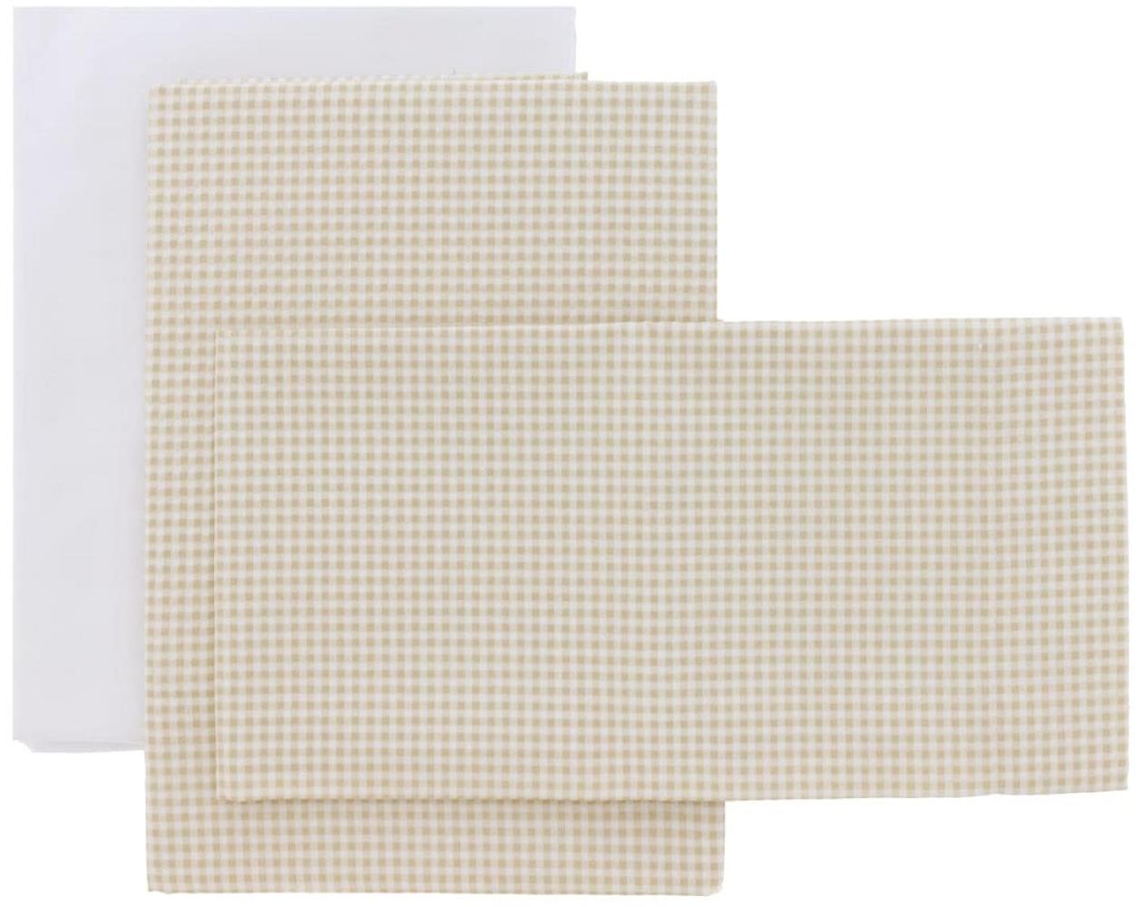 Cambrass - 3- Teiliges Set Für Wiege 80x120x1 cm Vichy10 Beige Bild 1