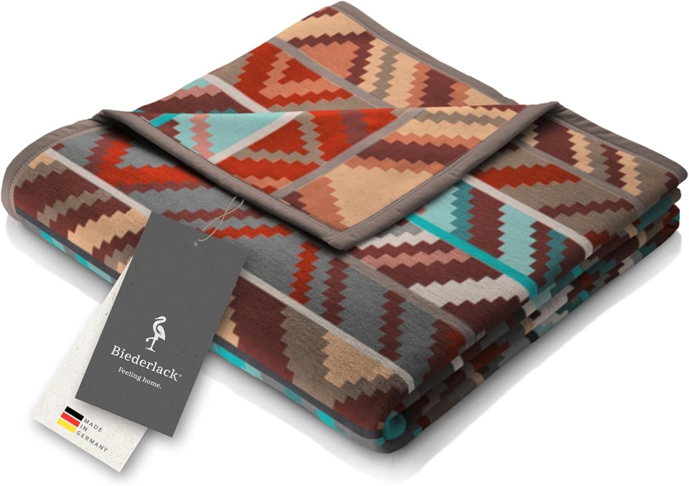 Wohndecke Ethno Prisma, Ethno-Kuscheldecke in 150x200 cm, Biederlack, Decke aus Baumwollmischgewebe, Made in Germany Bild 1