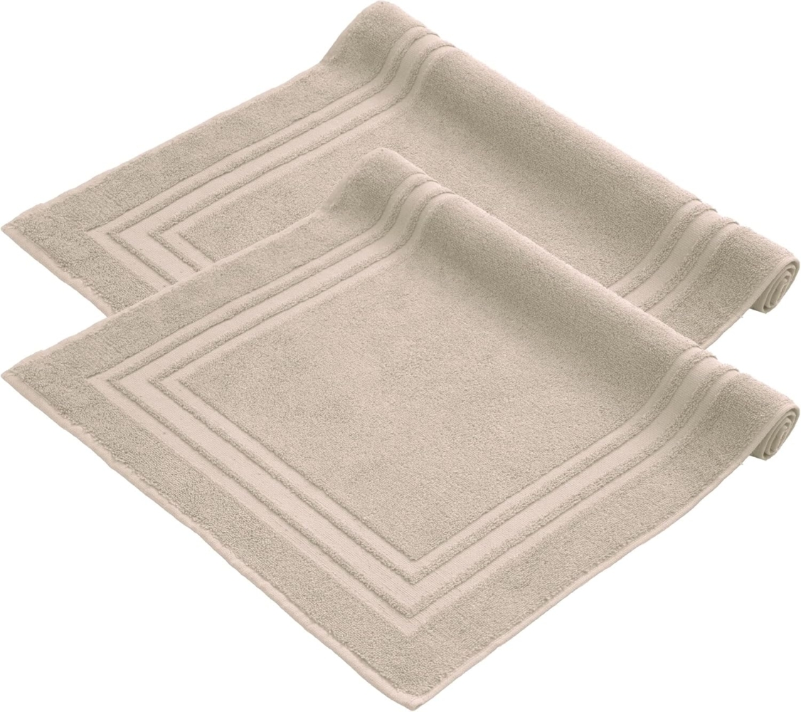 Komfortec Badematte Badvorleger aus 100% Baumwolle, 50x70 cm Duschvorleger, Waschbar Duschmatte, Frottee, Rechteckig, 600 g/m², 2er Set, Saugfähig & Schnelltrocknend Bild 1