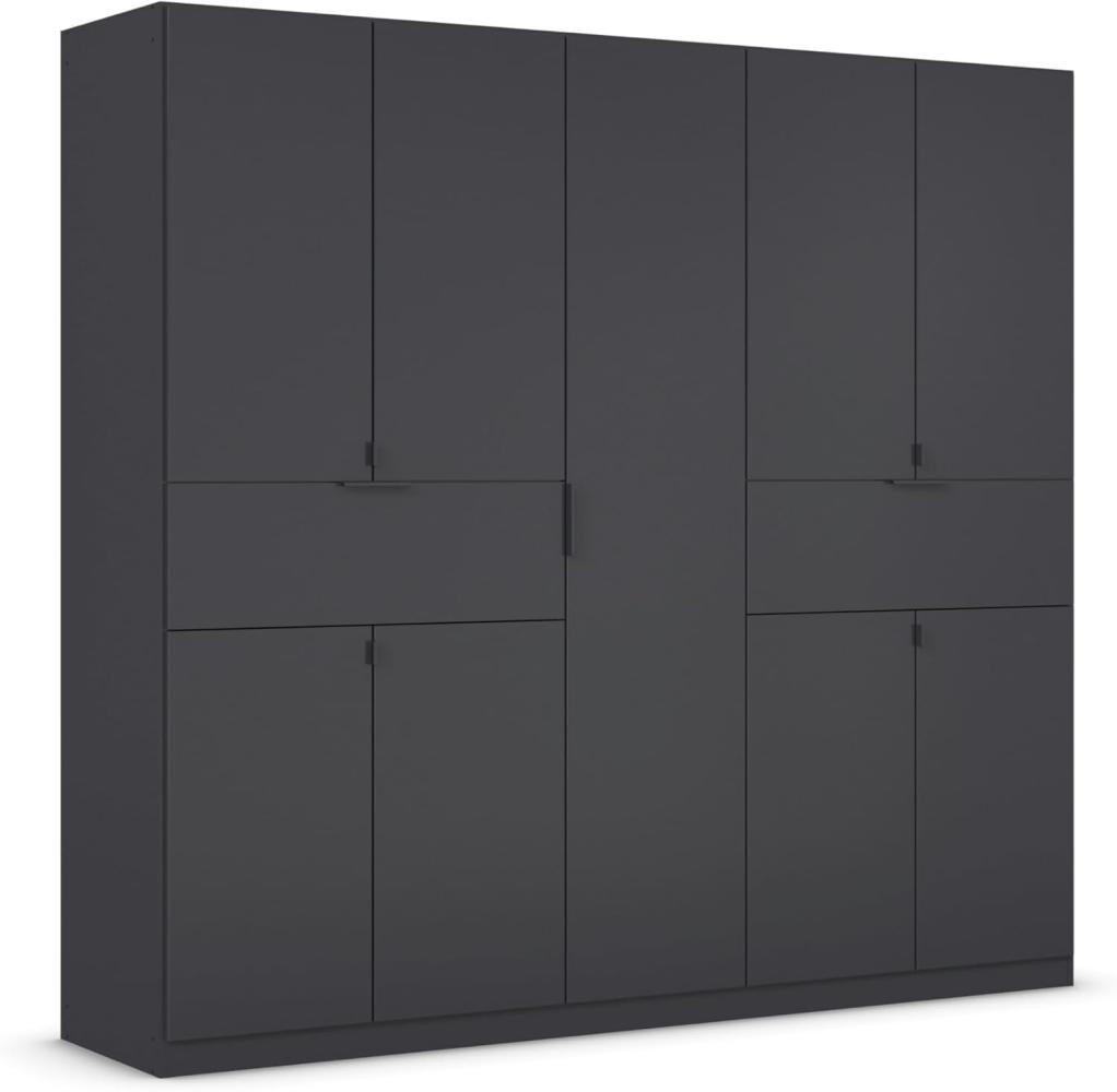 rauch Kleiderschrank, Drehtürenschrank TICAO, 9-türig, 2 Schubkästen, inkl. Türdämpferset, Grau metallic, 226x210x54cm Bild 1