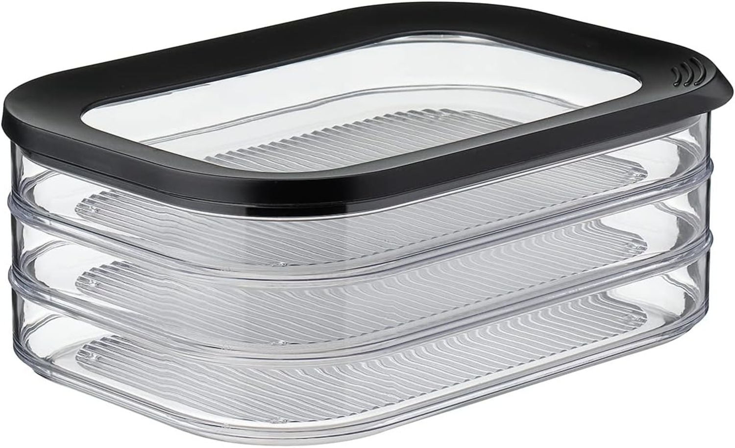 Mepal | Modula Aufschnittdose 3-lagig | 3x550 ml | schwarz | Kühlschrank Aufbewahrung für Wurst und Fleischwaren | 3 separate Behälter Bild 1