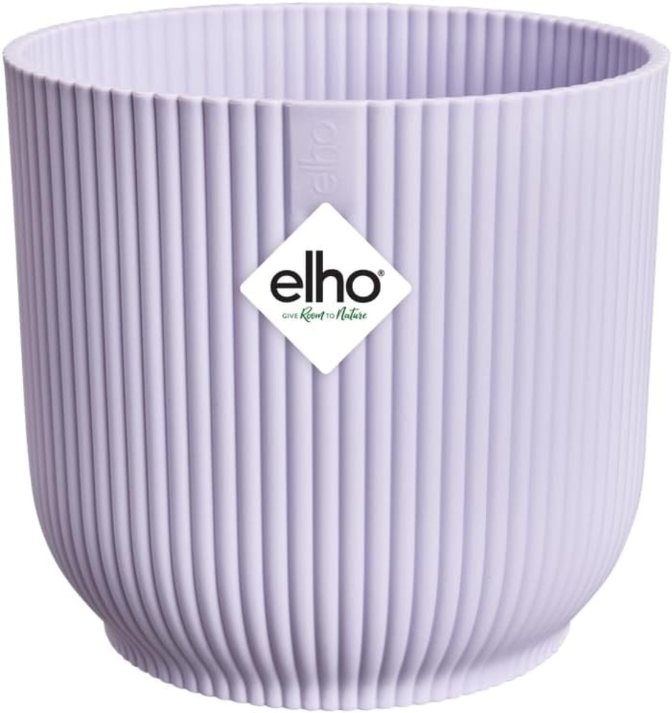 elho Vibes Fold Rund 18 Pflanzentopf - Blumentopf für Innen - 100% recyceltem Plastik - Ø 18.4 x H 16.8 cm - Lila/Zartes Lila Bild 1
