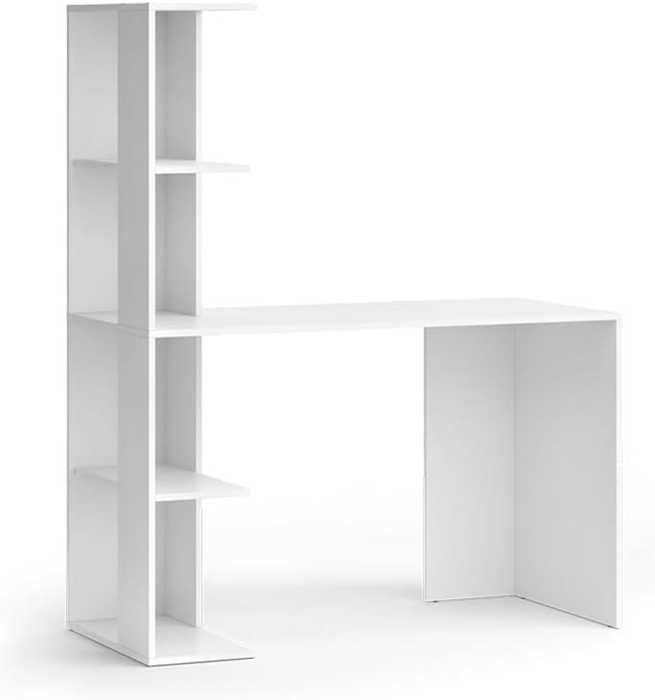 Vicco Schreibtisch Tower Weiß 122 x 55 cm mit 4 Fächern Bild 1