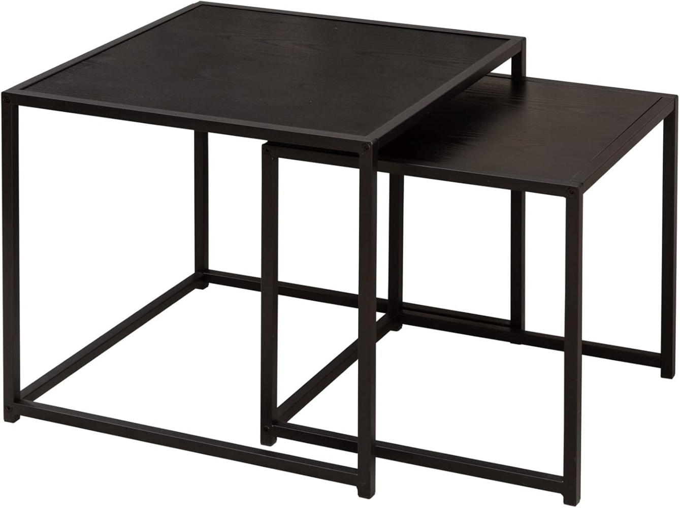 riess-ambiente Beistelltisch SLIM LINE 50cm schwarz (Set, 2-St), Wohnzimmer · Esche-Design · Metall · Industrial Bild 1