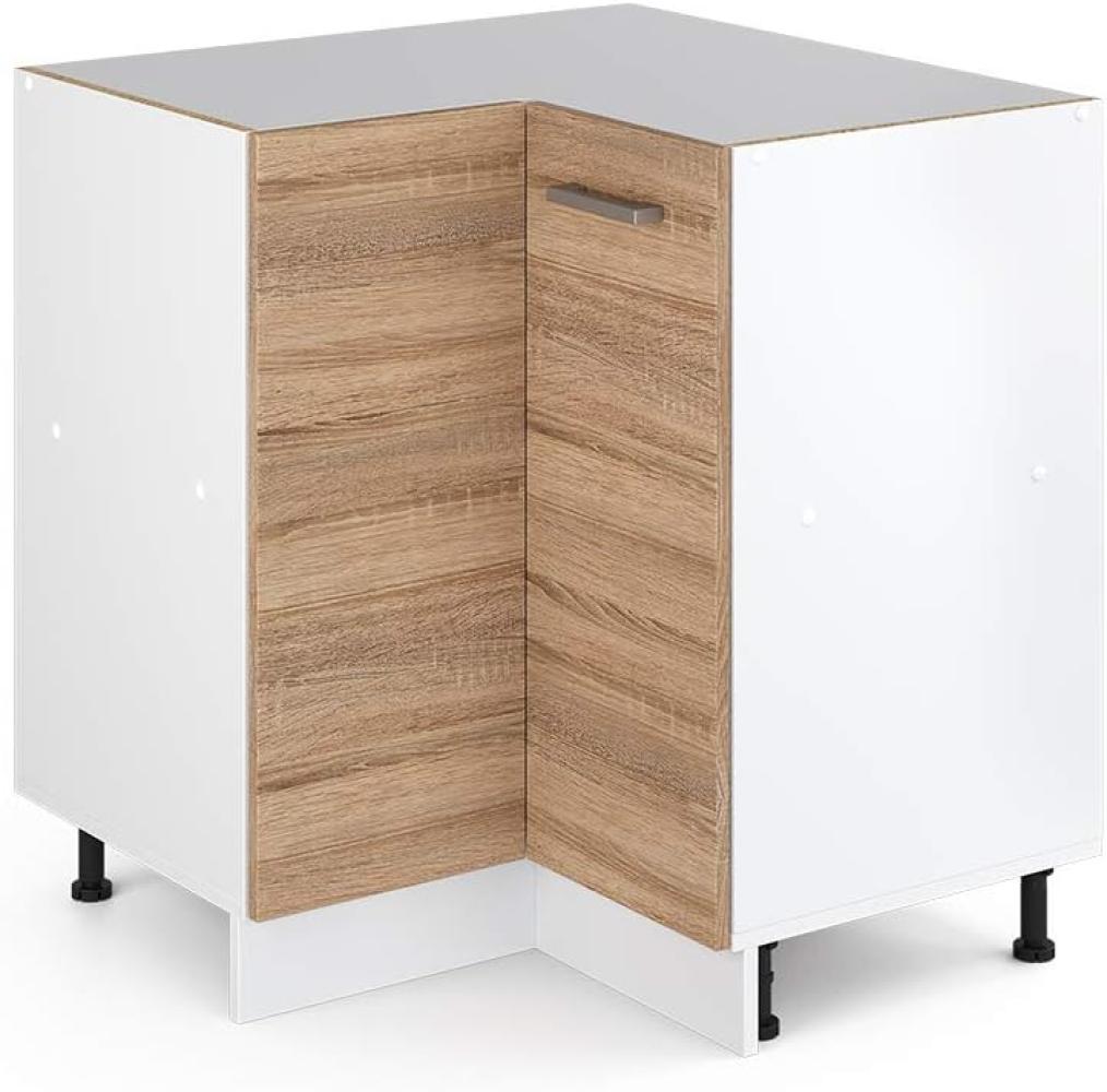 Vicco Eckschrank R-Line, Sonoma/Weiß, 75. 6 cm, AP Anthrazit Bild 1